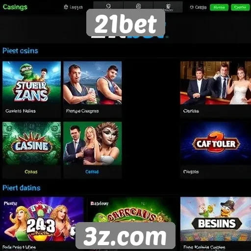 Diversidade de jogos disponíveis na plataforma 21bet