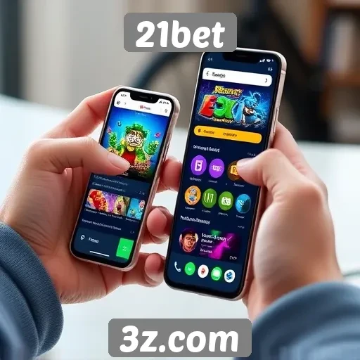 Experiência do usuário em dispositivos móveis no 21bet