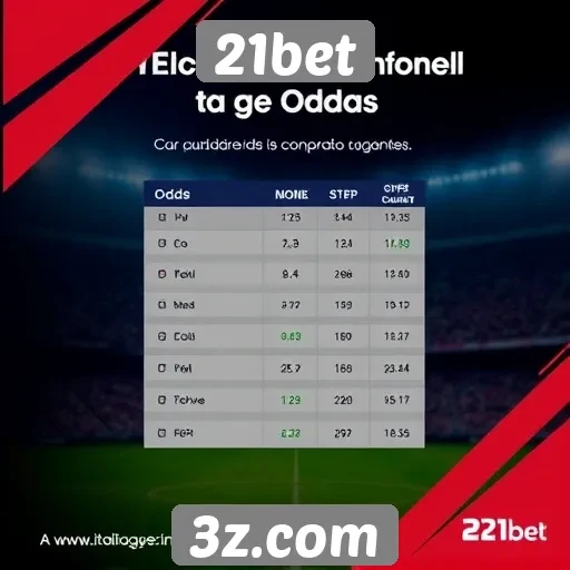 Comparação de odds entre jogos no 21bet